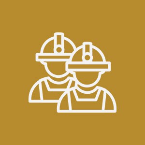 gold and while square icon of contractors
