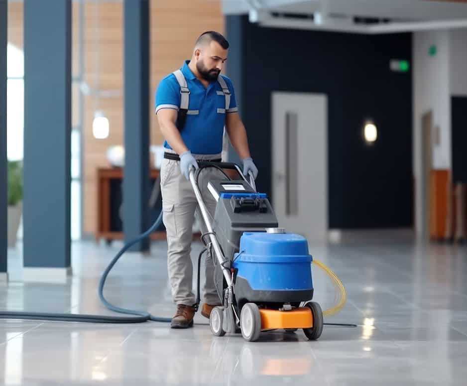 janitor cleaning floor