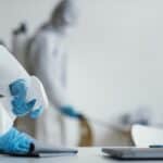 people-disinfecting-area